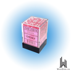 Translucent - 12mm d6 Dice Block - Pink / White